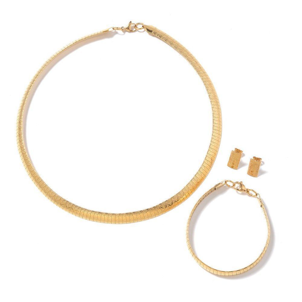 Chevron Bracelet Earrings and Necklace Set